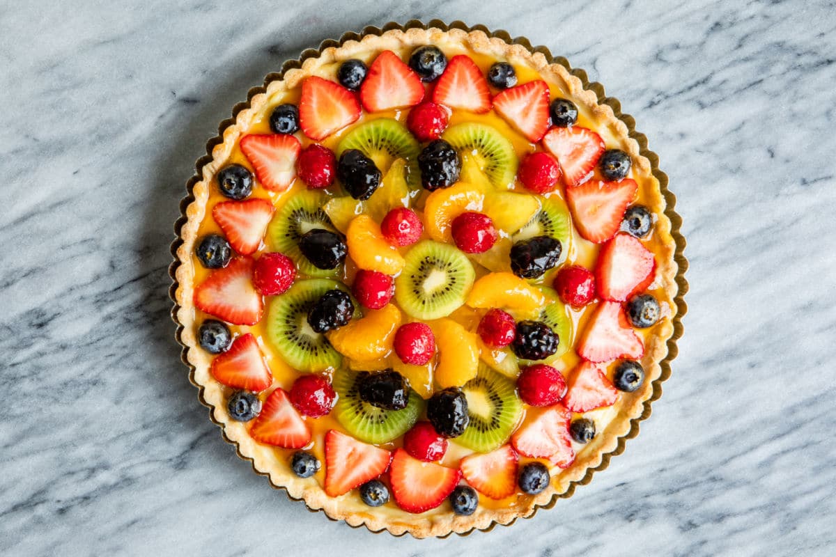 Fresh Fruit Tart 8â€, serves 6-8 people